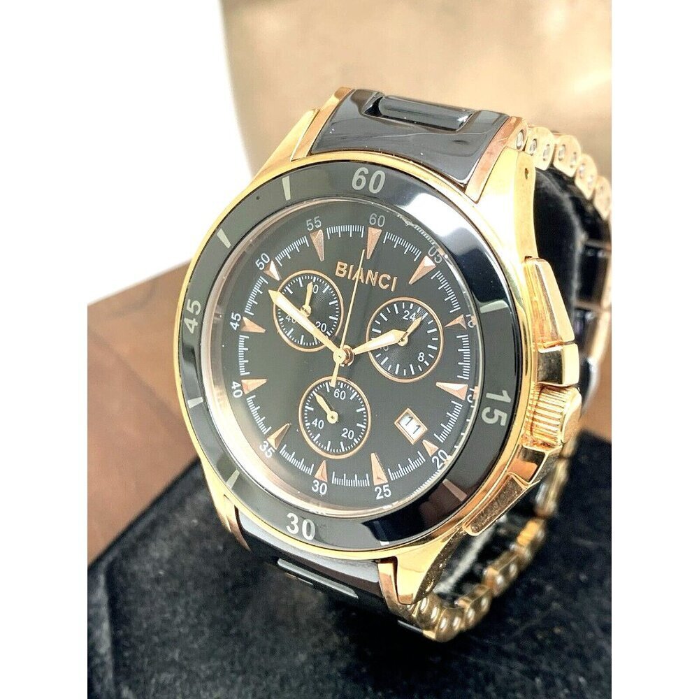 Roberto Bianci Womens Watch RB58730 Florenca Quartz Rose Gold Black Ceramic 39mm